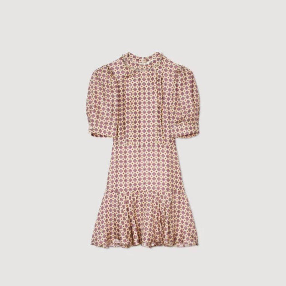 Sandro Pink Short Print Dress